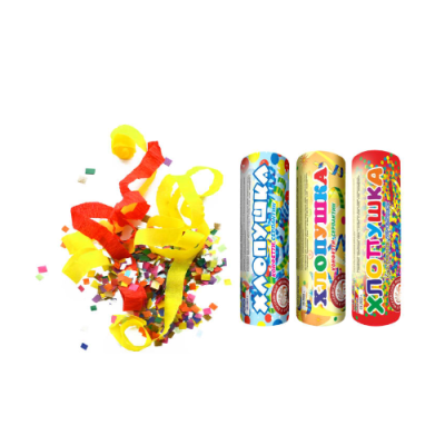 Набор ( 3конф.+3серп.) Набор хлопушек купить в Михайловске Свердловской области | mihajlovsksverdlovskaya.salutsklad.ru